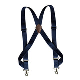 Maxbell Mens Suspender Swivel Hook X Shaped Elastic 1.4" Wide Adjustable Suspenders Navy