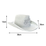 Maxbell Cowboy Hat Western Style Cap Travel Dress Clothing Beach Party White