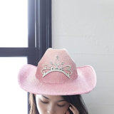 Maxbell Cowboy Hat Western Style Cap Travel Dress Clothing Beach Party Pink