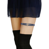 Maxbell Elastic Leg Garter Belt Fashion Gifts Ladies Punk for Birthday Party Cosplay Dark Blue