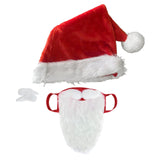 Maxbell Santa Claus Mask Hat Eyebrow Reusable Classic for Women Men Decorations Xmas