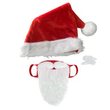 Maxbell Santa Claus Mask Hat Eyebrow Reusable Classic for Women Men Decorations Xmas