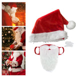 Maxbell Santa Claus Mask Hat Eyebrow Reusable Classic for Women Men Decorations Xmas