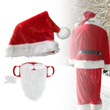 Maxbell Santa Claus Mask Hat Eyebrow Reusable Classic for Women Men Decorations Xmas