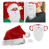 Maxbell Santa Claus Mask Hat Eyebrow Reusable Classic for Women Men Decorations Xmas