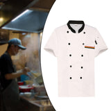 Maxbell Unisex Chef Coat Workwear Chef Jacket for Food Service Catering Restaurant L White