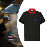 Maxbell Unisex Chef Coat Workwear Chef Jacket for Food Service Catering Restaurant L Black