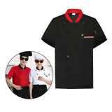 Maxbell Unisex Chef Coat Workwear Chef Jacket for Food Service Catering Restaurant L Black