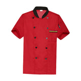 Maxbell Unisex Chef Coat Workwear Chef Jacket for Food Service Catering Restaurant M Red