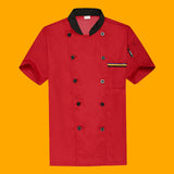 Maxbell Unisex Chef Coat Workwear Chef Jacket for Food Service Catering Restaurant M Red
