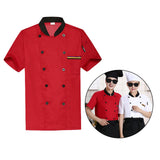 Maxbell Unisex Chef Coat Workwear Chef Jacket for Food Service Catering Restaurant M Red