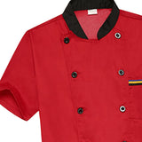 Maxbell Unisex Chef Coat Workwear Chef Jacket for Food Service Catering Restaurant L Red