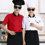Maxbell Unisex Chef Coat Workwear Chef Jacket for Food Service Catering Restaurant L Red
