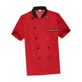 Maxbell Unisex Chef Coat Workwear Chef Jacket for Food Service Catering Restaurant L Red