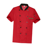 Maxbell Unisex Chef Coat Workwear Chef Jacket for Food Service Catering Restaurant L Red