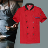 Maxbell Unisex Chef Coat Workwear Chef Jacket for Food Service Catering Restaurant XL Red