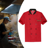 Maxbell Unisex Chef Coat Workwear Chef Jacket for Food Service Catering Restaurant XL Red
