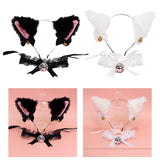 Maxbell Cat Ear Head Band Necklace Cosplay Costume Suit for Fancy Dress Gifts Black