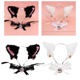 Maxbell Cat Ear Head Band Necklace Cosplay Costume Suit for Fancy Dress Gifts Black