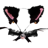 Maxbell Cat Ear Head Band Necklace Cosplay Costume Suit for Fancy Dress Gifts Black