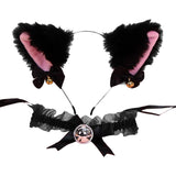 Maxbell Cat Ear Head Band Necklace Cosplay Costume Suit for Fancy Dress Gifts Black