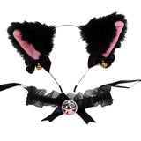 Maxbell Cat Ear Head Band Necklace Cosplay Costume Suit for Fancy Dress Gifts Black