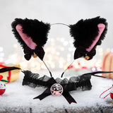 Maxbell Cat Ear Head Band Necklace Cosplay Costume Suit for Fancy Dress Gifts Black
