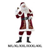 Maxbell Men Adult Santa Claus Costume Bell Hat Glasses for Holidays Xmas Medium