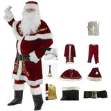 Maxbell Men Adult Santa Claus Costume Bell Hat Glasses for Holidays Xmas Medium