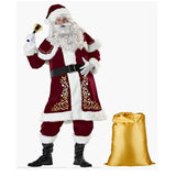 Maxbell Men Adult Santa Claus Costume Bell Hat Glasses for Holidays Xmas Medium