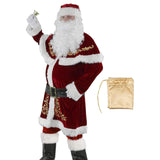 Maxbell Men Adult Santa Claus Costume Bell Hat Glasses for Holidays Xmas Medium