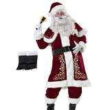 Maxbell Men Adult Santa Claus Costume Bell Hat Glasses for Holidays Xmas Medium