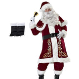 Maxbell Men Adult Santa Claus Costume Bell Hat Glasses for Holidays Xmas Medium