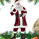 Maxbell Men Adult Santa Claus Costume Bell Hat Glasses for Holidays Xmas Medium