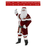 Maxbell Men Adult Santa Claus Costume Bell Hat Glasses for Holidays Xmas Large