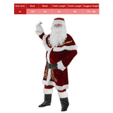 Maxbell Men Adult Santa Claus Costume Bell Hat Glasses for Holidays Xmas XL