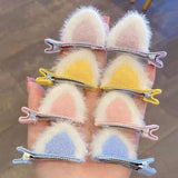 Maxbell Plush Cat Ear Hair Clips Children Halloween Cosplay Kitten Ears Hair Pins Pink