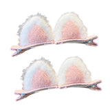 Maxbell Plush Cat Ear Hair Clips Children Halloween Cosplay Kitten Ears Hair Pins Pink