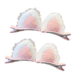 Maxbell Plush Cat Ear Hair Clips Children Halloween Cosplay Kitten Ears Hair Pins Pink