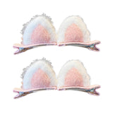 Maxbell Plush Cat Ear Hair Clips Children Halloween Cosplay Kitten Ears Hair Pins Pink