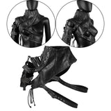 Maxbell Body Chest Harness Armlet Fancy Dress Gothic Steampunk Shoulder Shrug Armors Glossy Finish