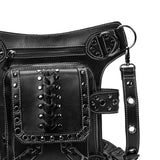 Maxbell Steampunk Waist Bag PU Leather Adjustable Strap Thigh Leg Hip Belt Bag Purse