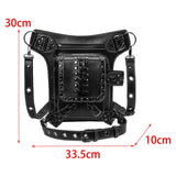 Maxbell Steampunk Waist Bag PU Leather Adjustable Strap Thigh Leg Hip Belt Bag Purse