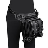 Maxbell Steampunk Waist Bag PU Leather Adjustable Strap Thigh Leg Hip Belt Bag Purse
