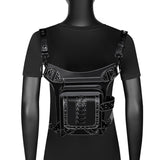 Maxbell Steampunk Waist Bag PU Leather Adjustable Strap Thigh Leg Hip Belt Bag Purse