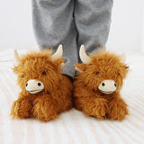 Maxbell Novelty Women Cow Plush Slippers Anti Skid Comfortable for Home Farmhouse L