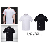 Maxbell Unisex Chef Coat Short Sleeve Top Uniform Chef Clothes Chef Jacket for Cafe White L