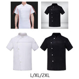 Maxbell Unisex Chef Coat Short Sleeve Top Uniform Chef Clothes Chef Jacket for Cafe White L