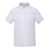 Maxbell Unisex Chef Coat Short Sleeve Top Uniform Chef Clothes Chef Jacket for Cafe White L