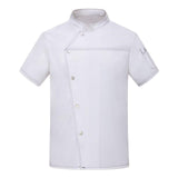 Maxbell Unisex Chef Coat Short Sleeve Top Uniform Chef Clothes Chef Jacket for Cafe White L